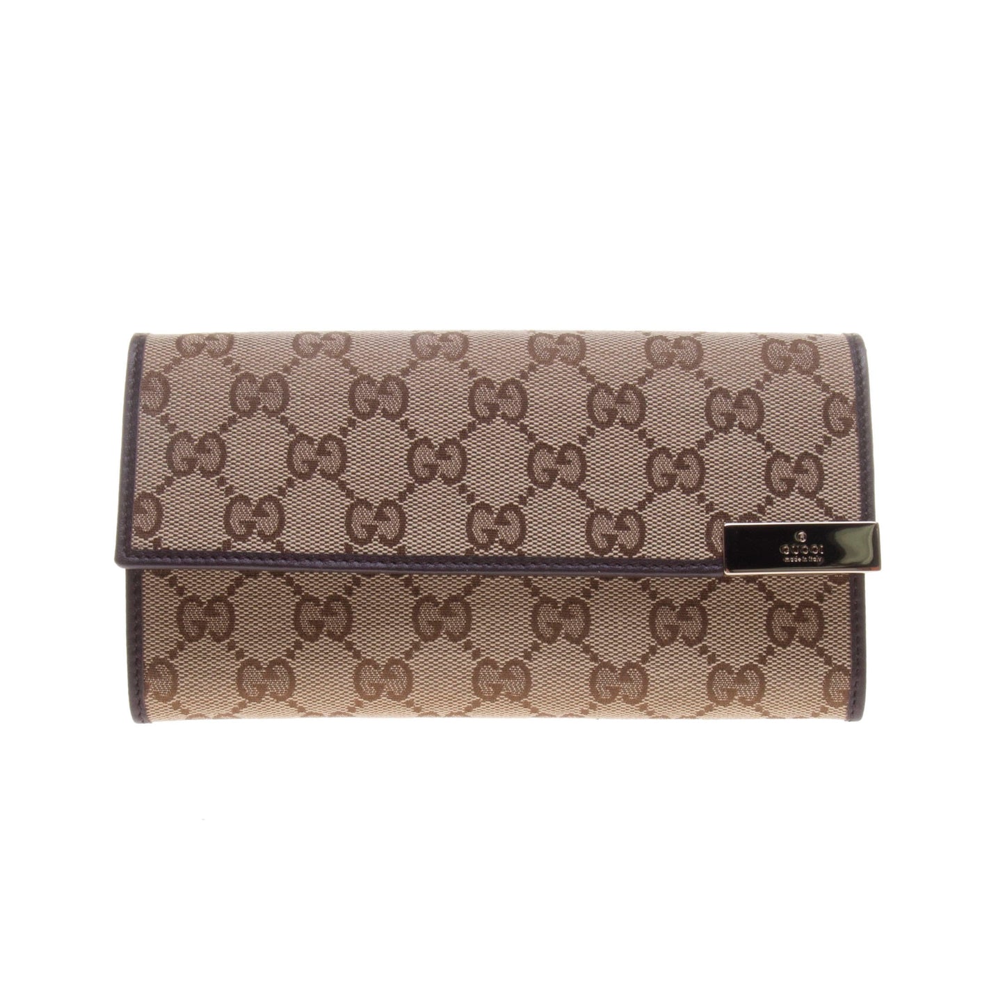 Gucci 291099 Beige/Ebony GG Fabric Continental Long Wallet