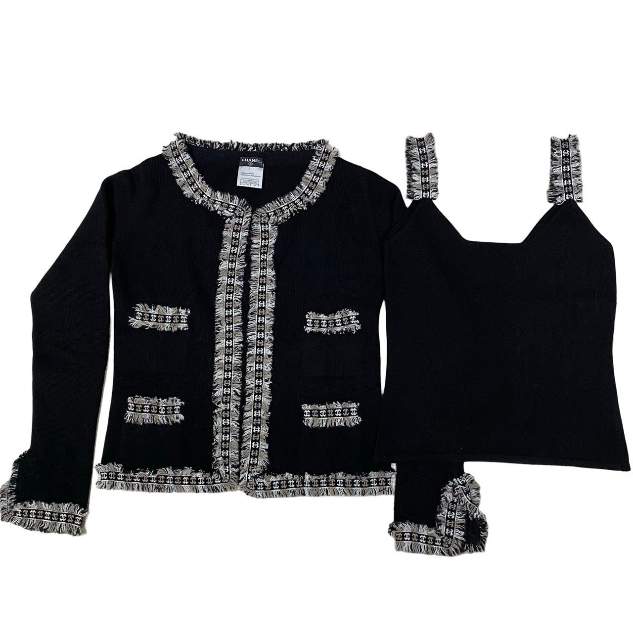 Chanel Coco Mark Ensemble 100% Cashmere 2way Knit Set