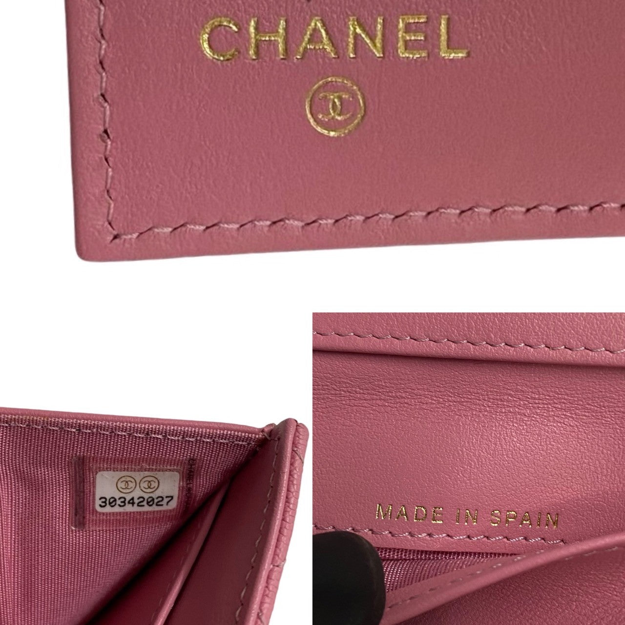 CHANEL Tri-fold wallet Matt caviar skin pink Caviar skin Boy chanel