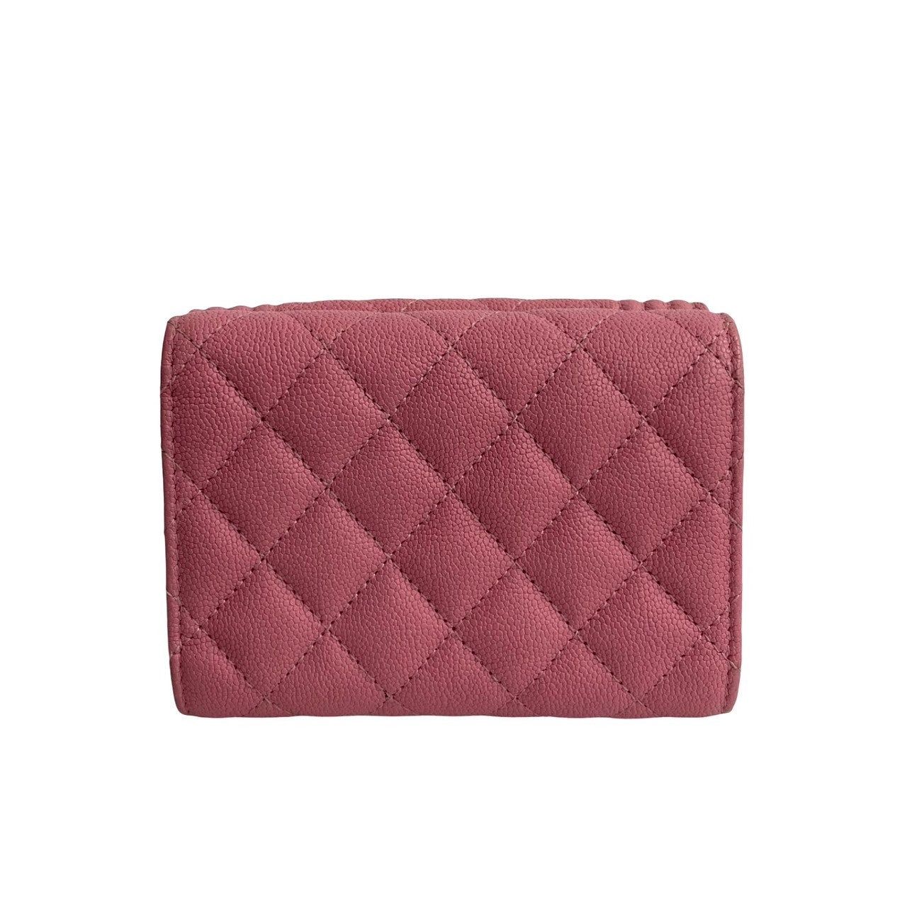 CHANEL Tri-fold wallet Matt caviar skin pink Caviar skin Boy chanel