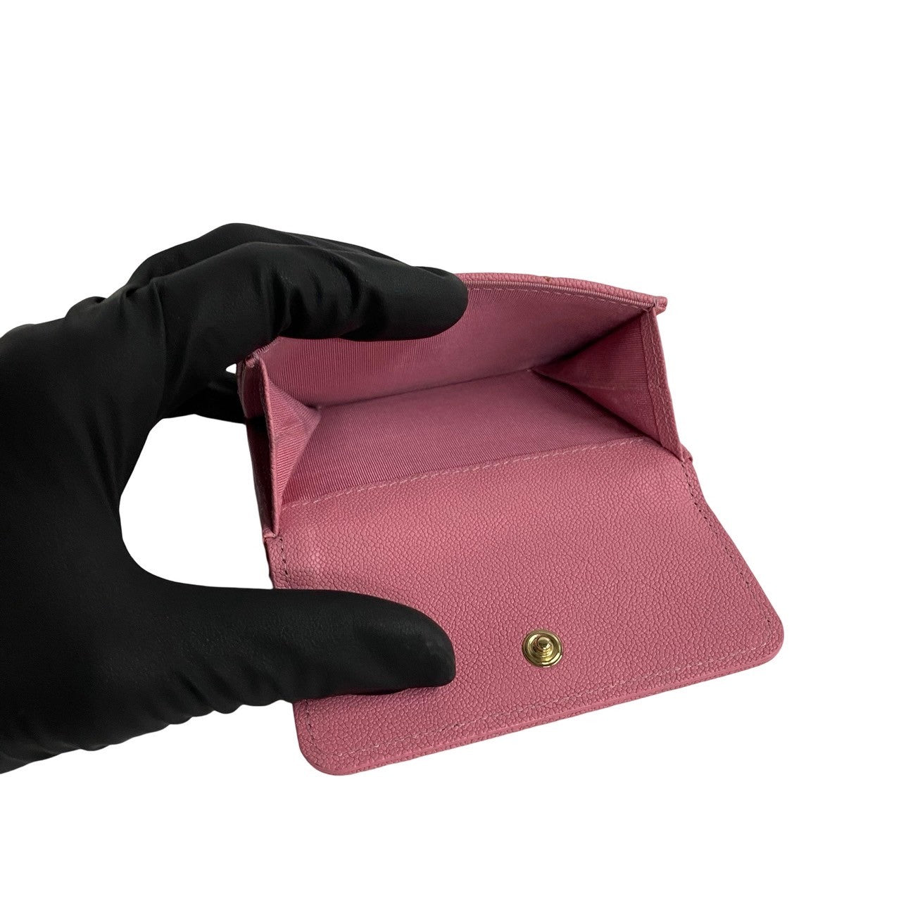 CHANEL Tri-fold wallet Matt caviar skin pink Caviar skin Boy chanel