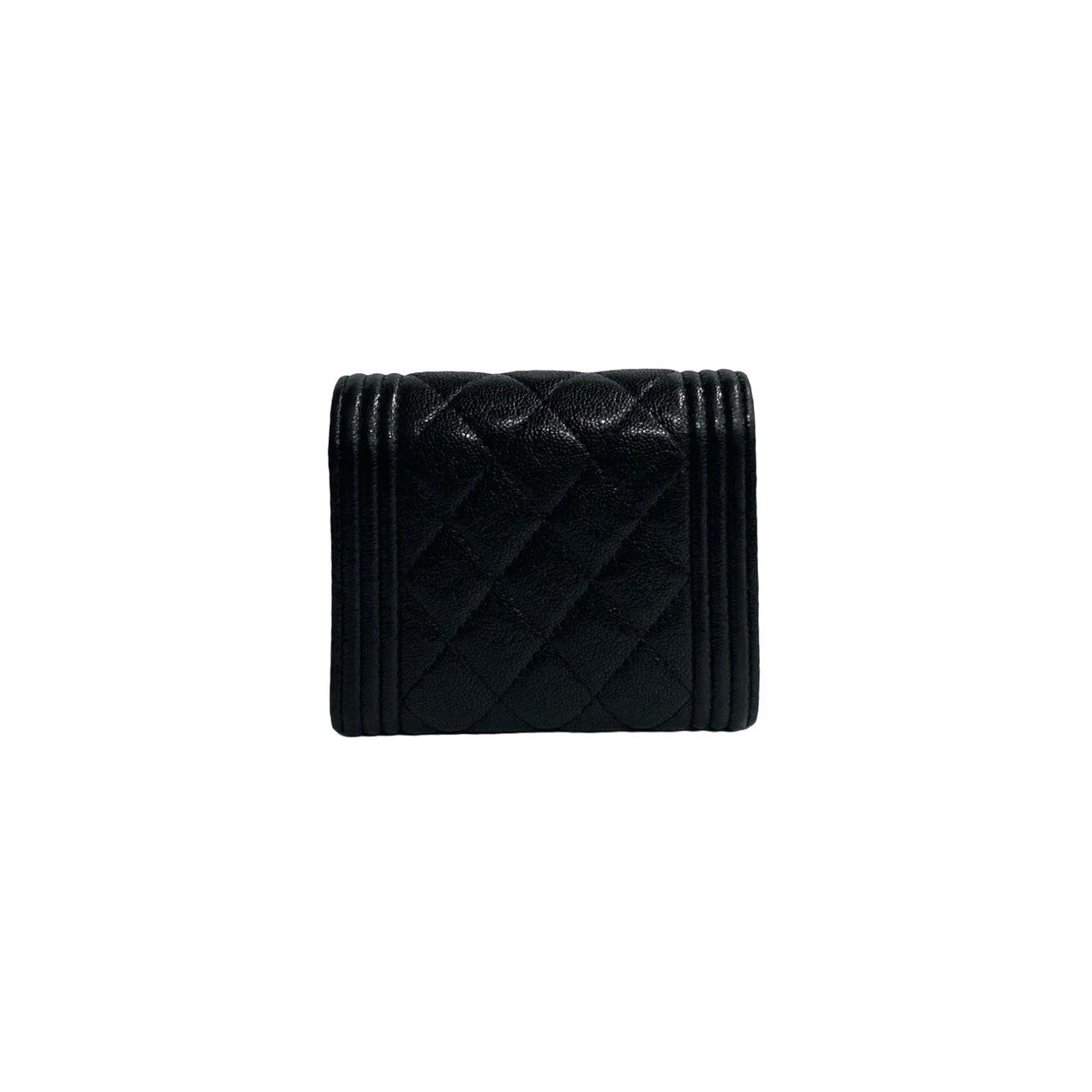 CHANEL Tri-fold wallet Matt caviar skin black Caviar skin Boy chanel