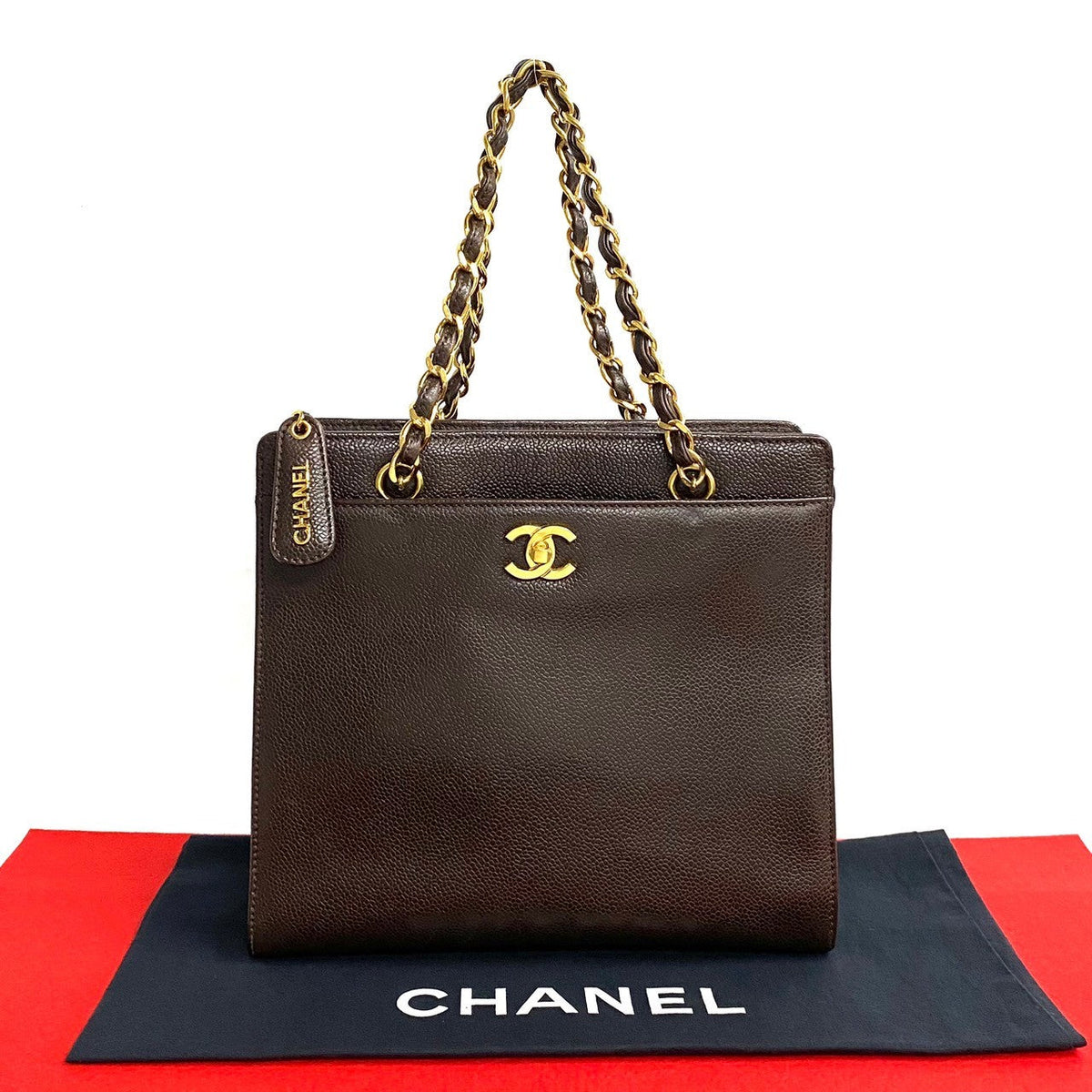 CHANEL Handbag Matt caviar skin Brown Caviar skin