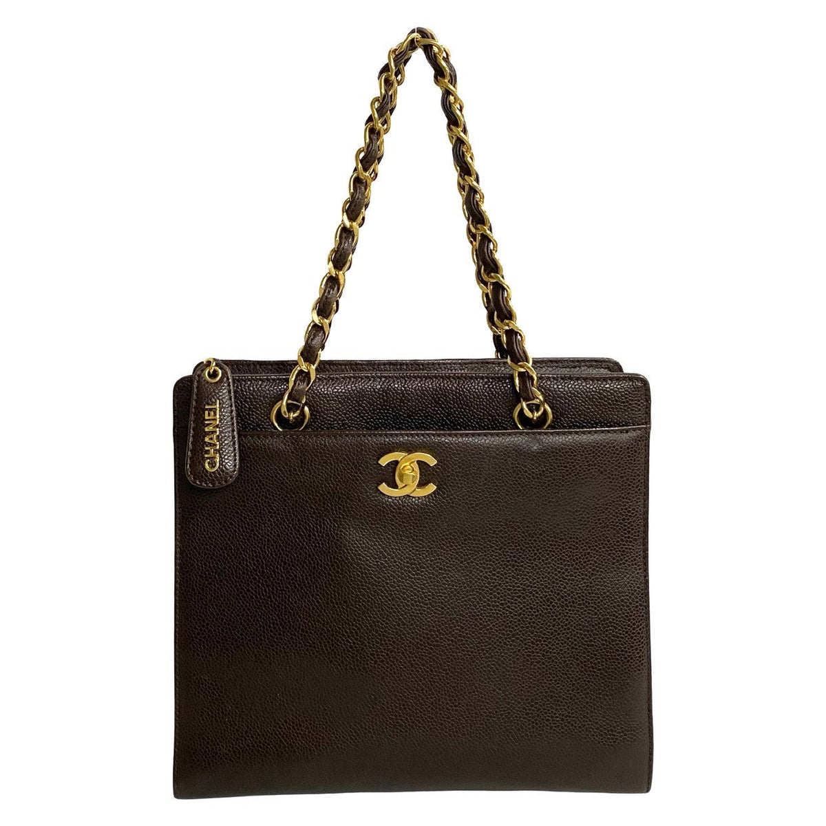 CHANEL Handbag Matt caviar skin Brown Caviar skin