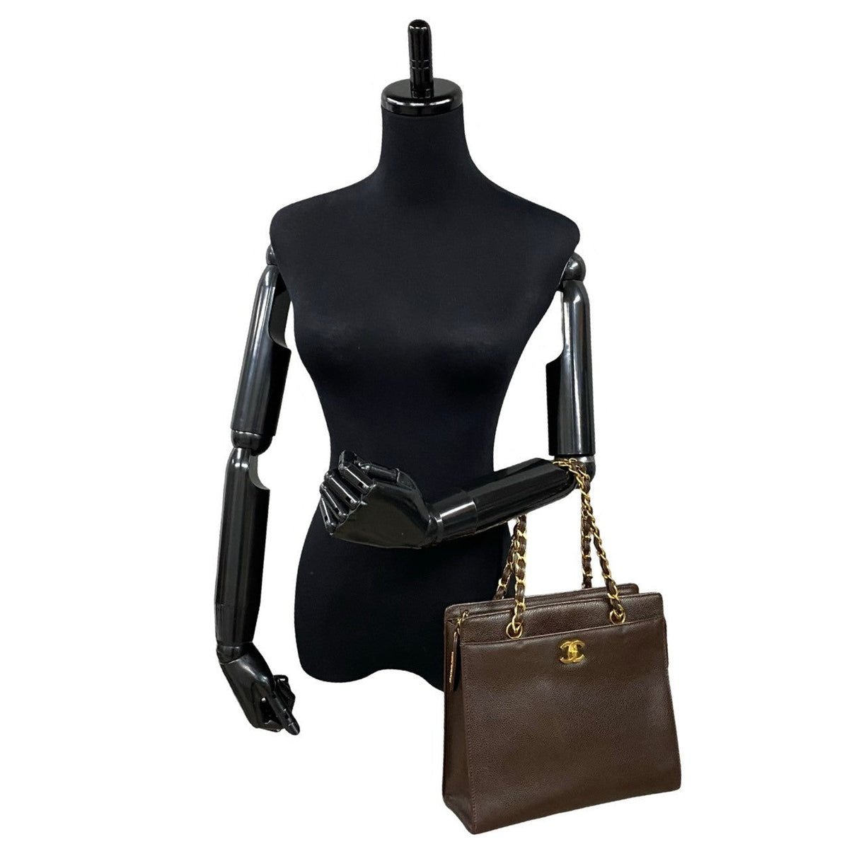 CHANEL Handbag Matt caviar skin Brown Caviar skin