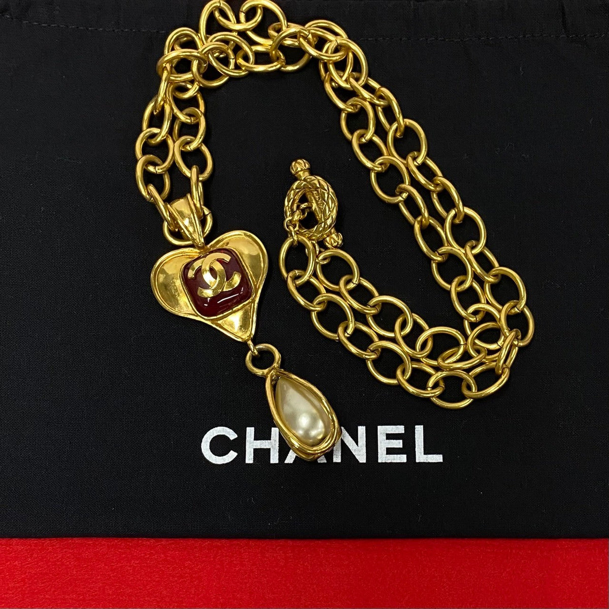 CHANEL Necklace Gold Plated gold Gripoa