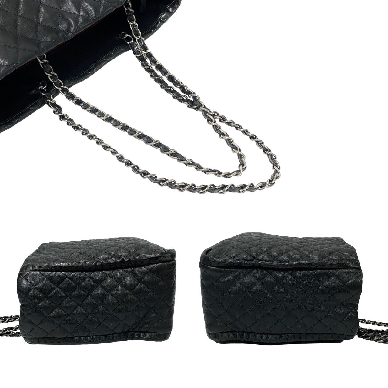 CHANEL Tote Bag lambskin black Matrasse