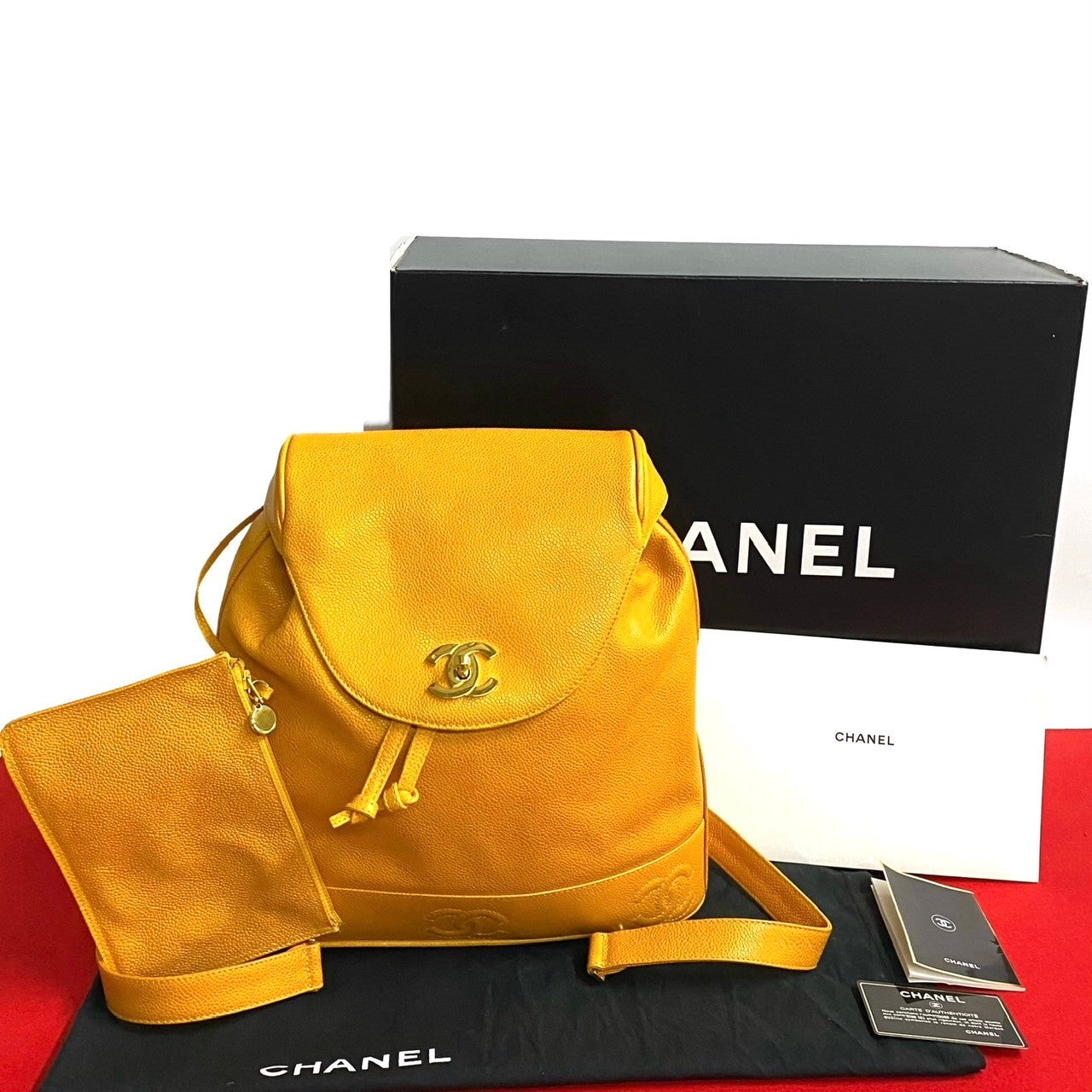 Chanel Triple Coco Caviar Skin Backpack