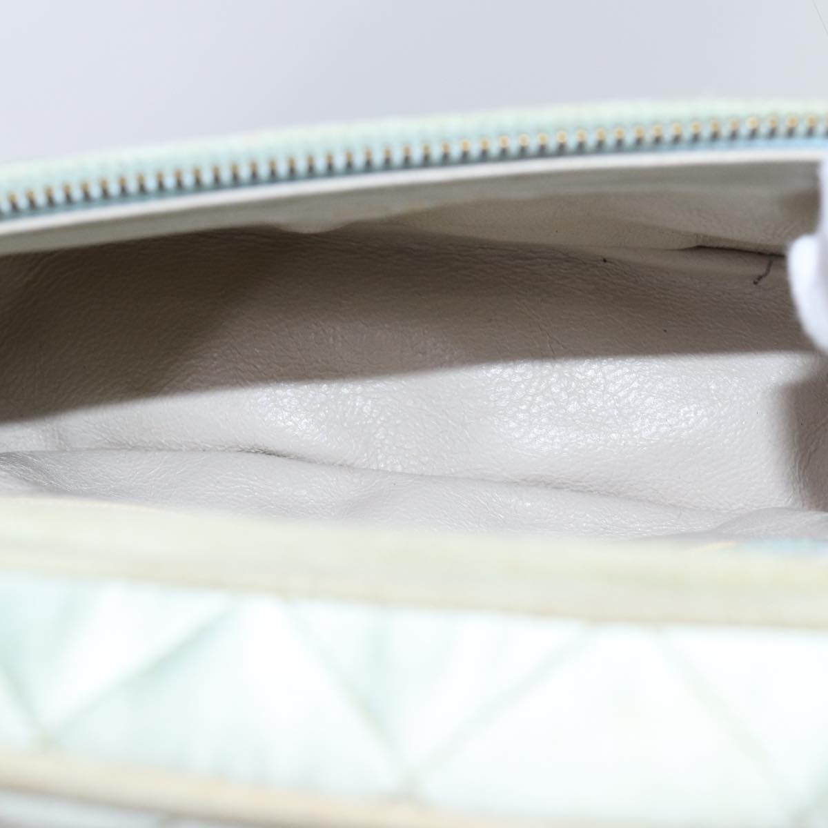 Top Quality Chanel Matelasse Chain Shoulder Bag Satin Light Blue CC Auth 70064A