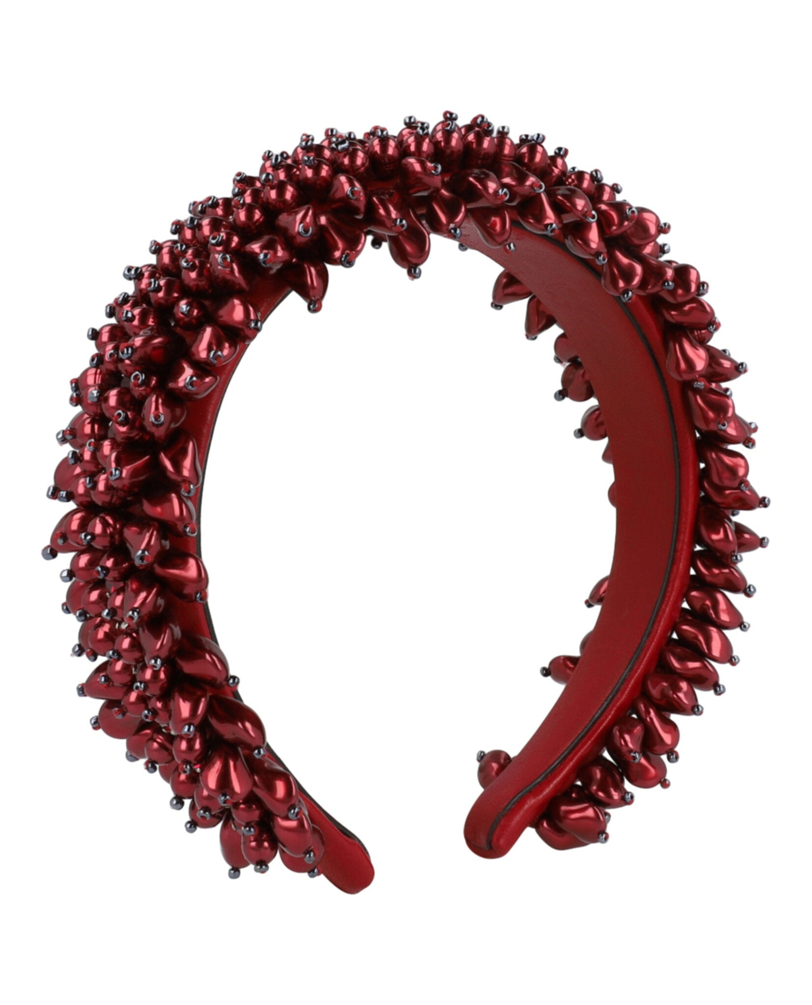 Gucci Womens Beaded Headband Red