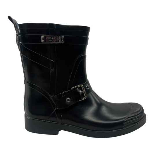 Boots Designer By Coach In Black, Size:7