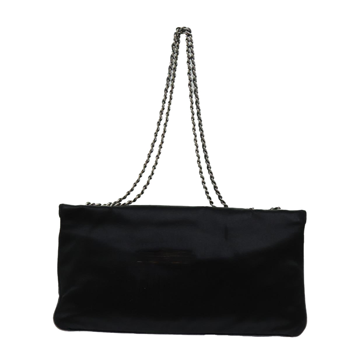 CHANEL Chain Shoulder Bag Satin Black CC Auth 70253