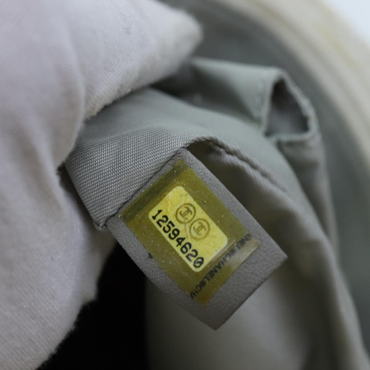 CHANEL Paris Biarritz PM Tote Bag Coated Canvas White CC Auth 70278