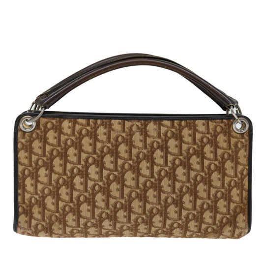 CHRISTIAN DIOR Trotter Canvas Hand Bag Canvas Brown Auth 70637
