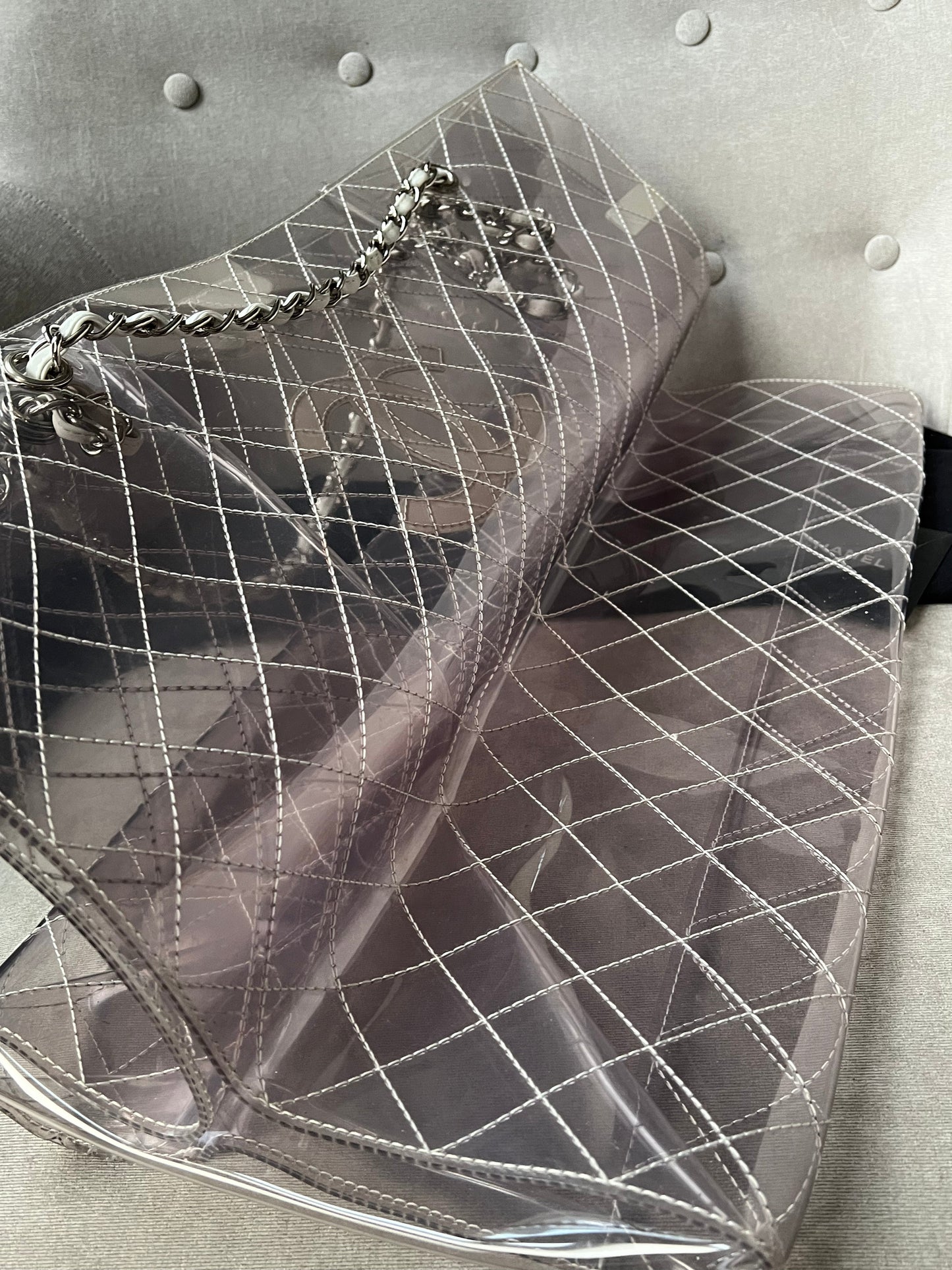 Chanel Quilted Large See Through CC Tote
