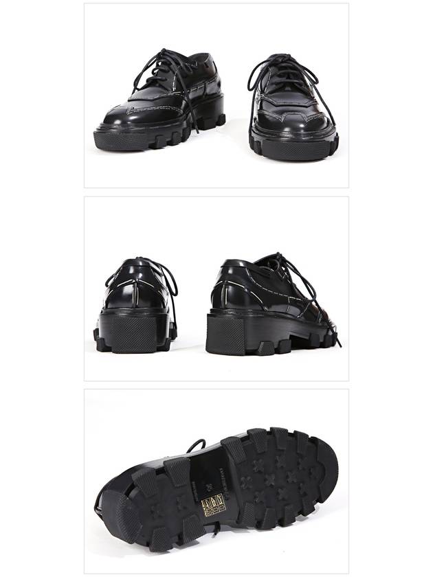 Luxury Balenciaga  Topstitched Leather Derby Black