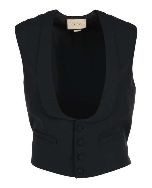 Gucci Mens Wool Blend Vest Black