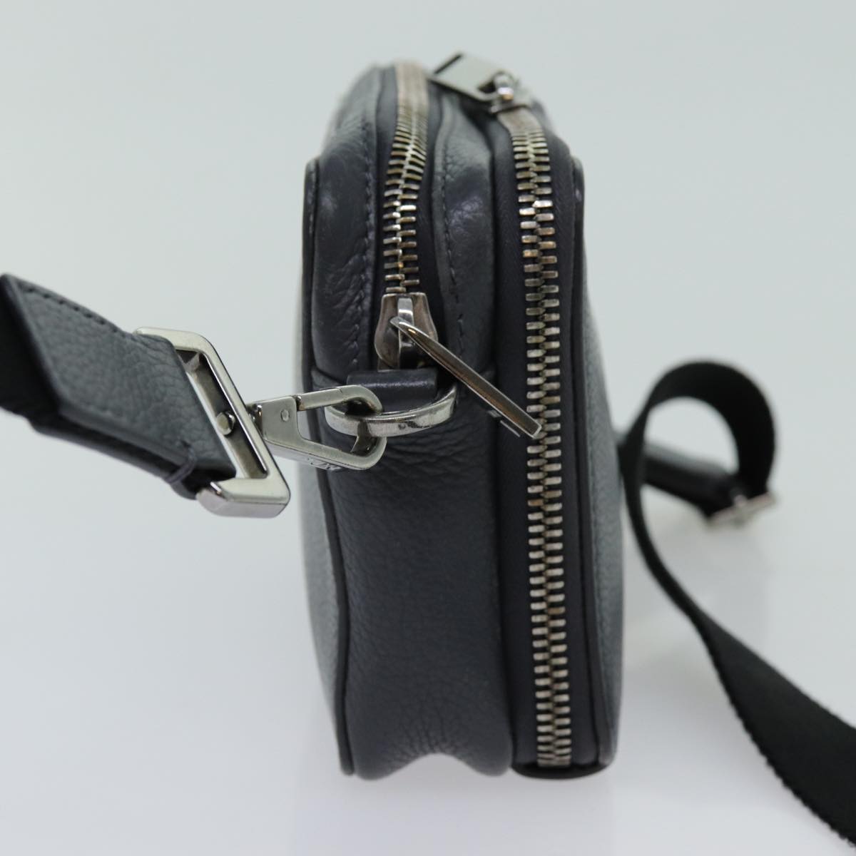 CHRISTIAN DIOR Shoulder Bag Leather Gray Auth 70772A