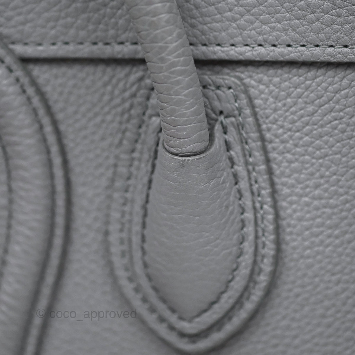 Celine Nano Luggage Bag Grey Drummed Calfskin
