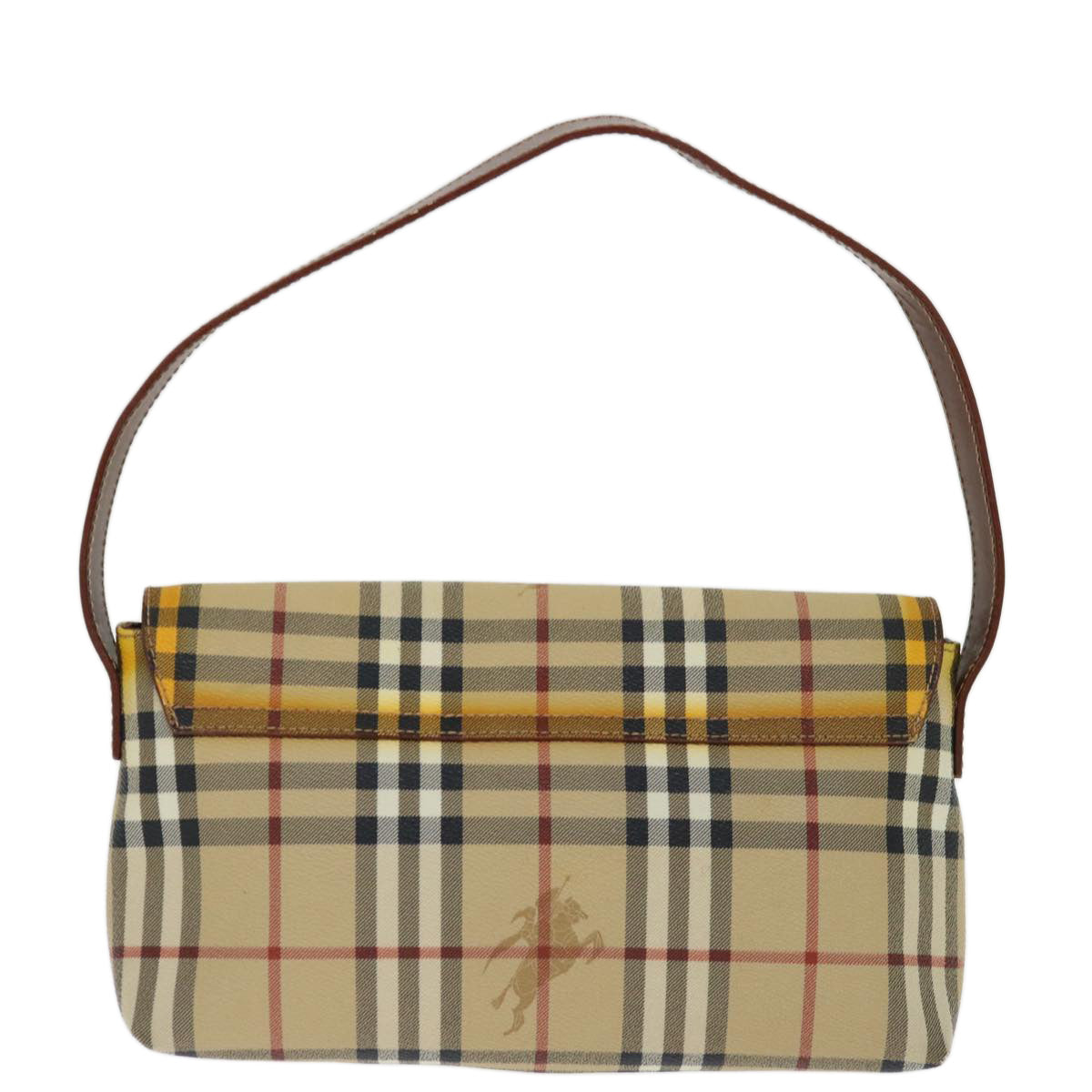 BURBERRY Nova Check Shoulder Bag PVC Beige Brown Auth 70944