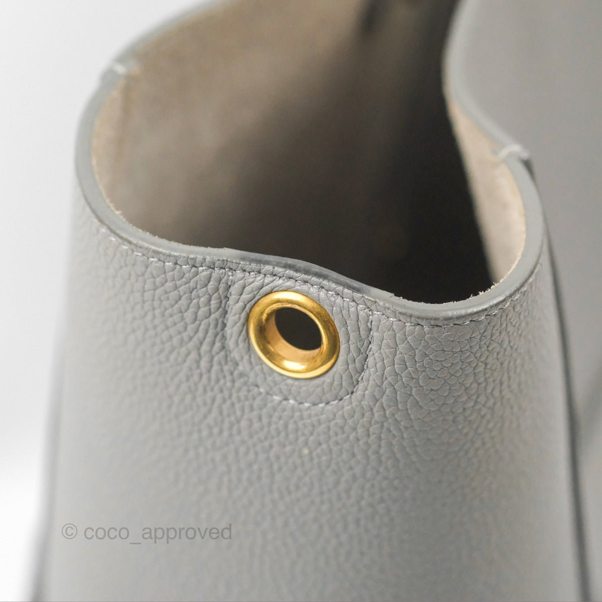 Celine Sangle Bucket Bag Grained Calfskin Grey