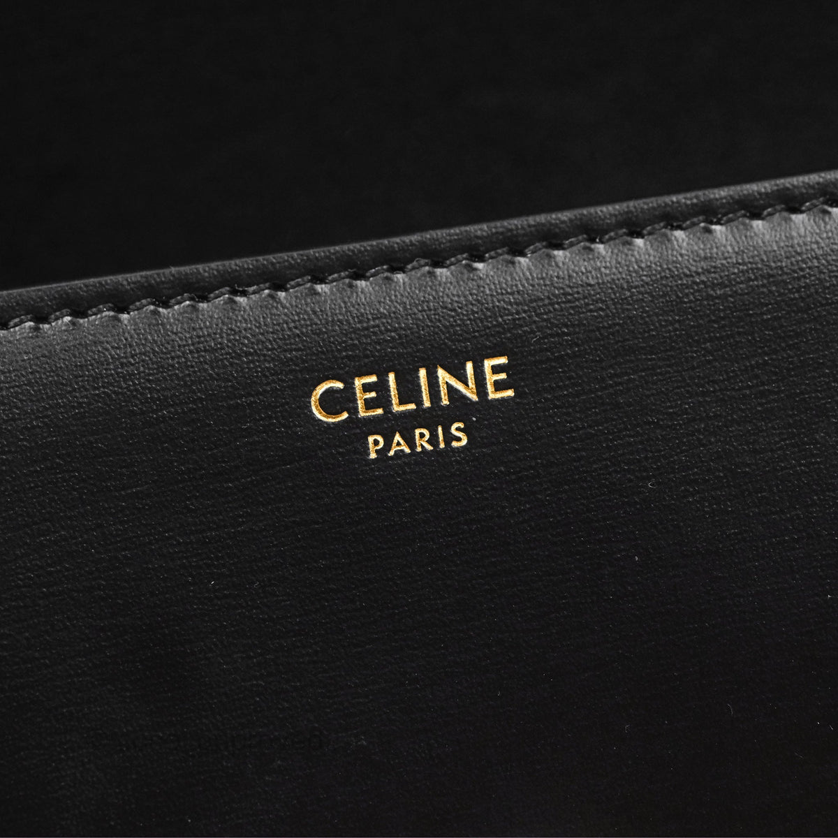 Celine Triomphe Shoulder Bag Black Calfskin