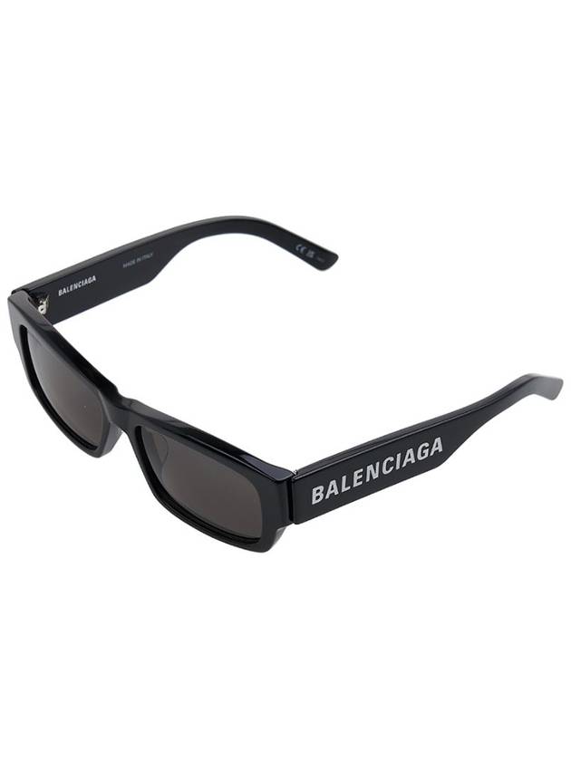 Luxury Balenciaga  Acetate Rectangular Frame Sunglasses Black