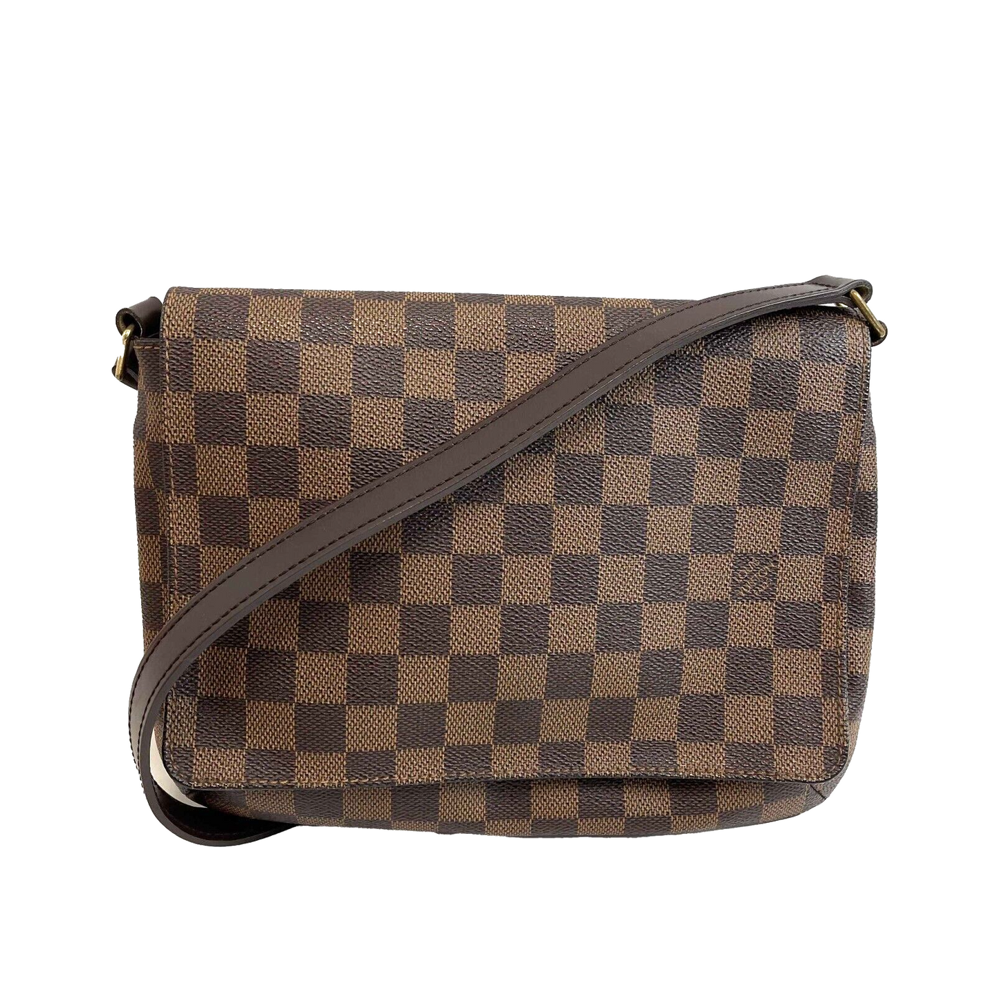 LOUIS VUITTON Musette Tango Damier Ebene Canvas Shoulder Bag