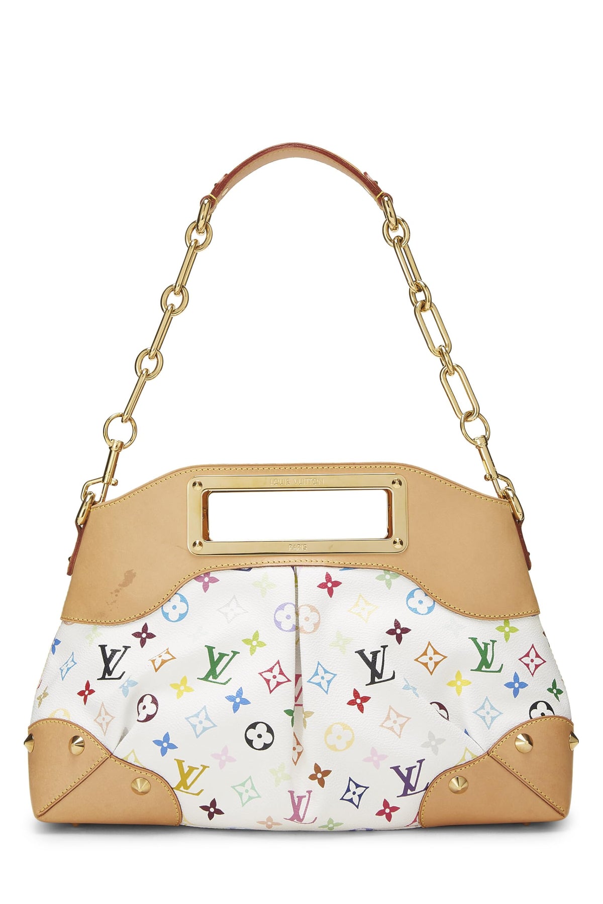 Louis Vuitton,  Takashi Murakami x Louis Vuitton White Monogram Multicolore Judy MM, White