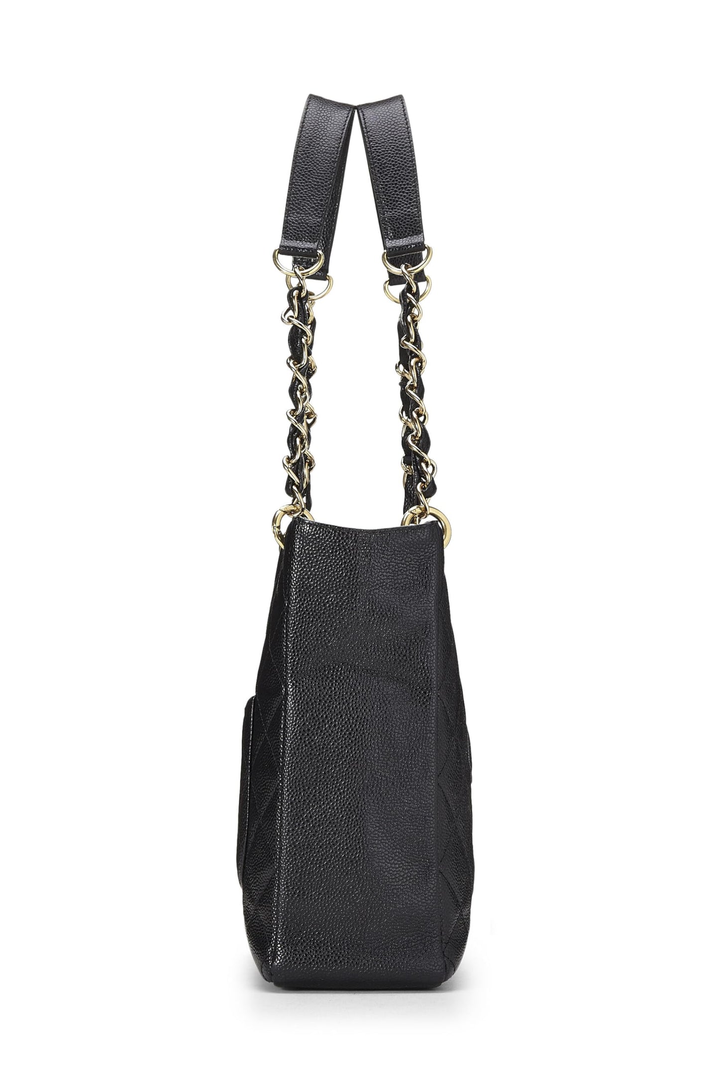 Chanel,  Black Quilted Caviar Petite Shopping Tote (PST), Black