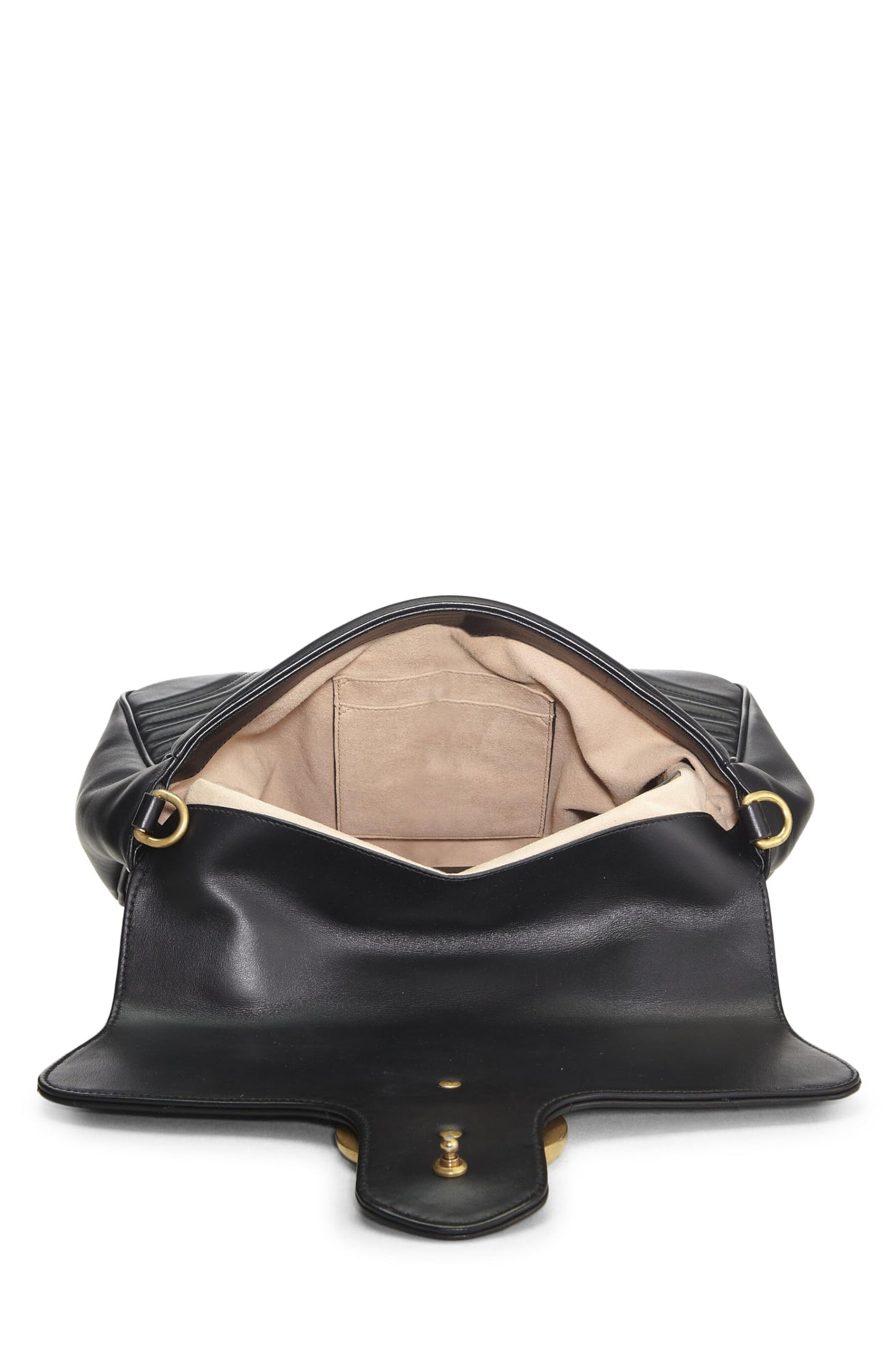 Gucci, Black Leather GG Marmont Top Handle Shoulder Bag Medium, Black