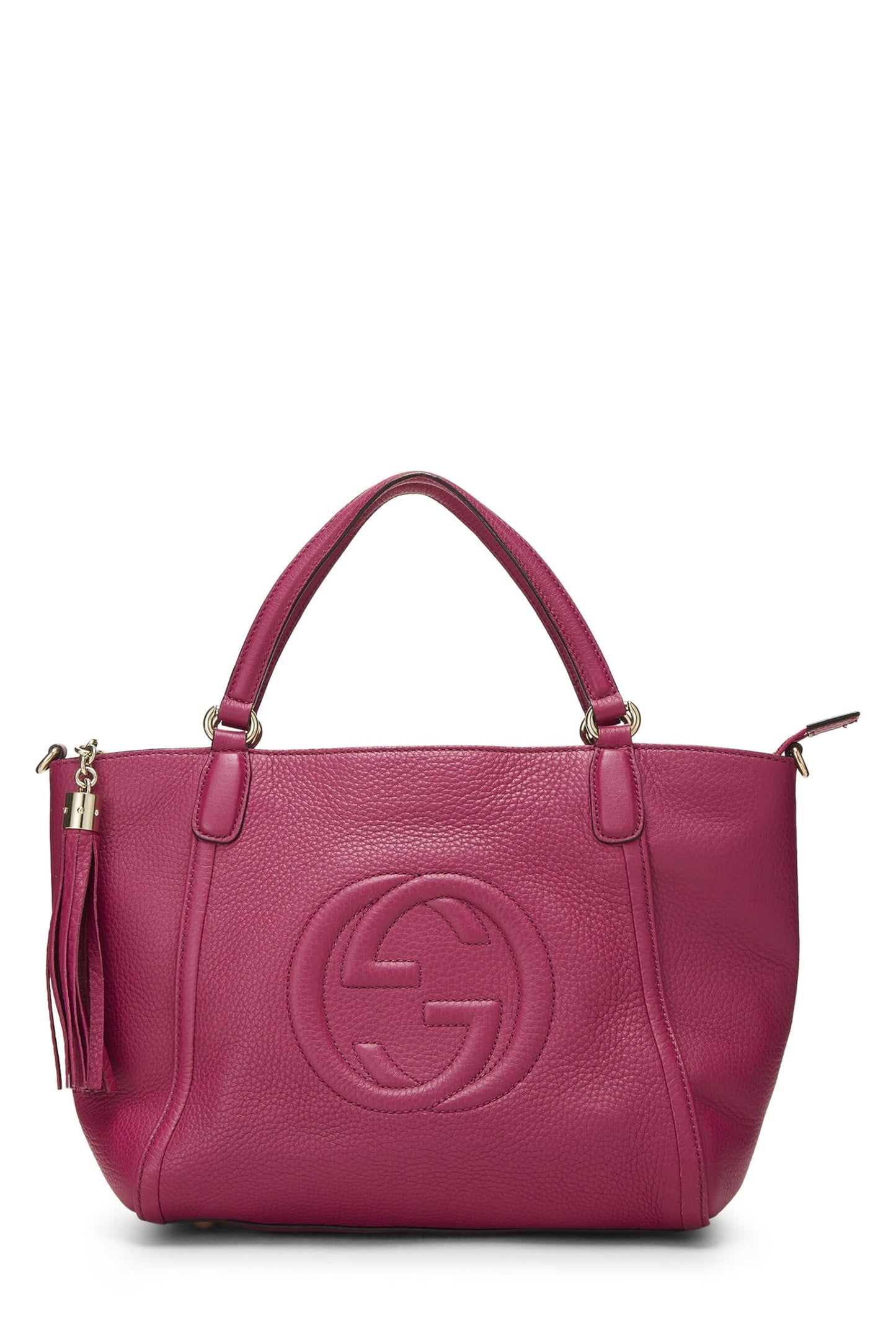 Gucci, Purple Grained Leather Soho Top Handle Bag, Purple