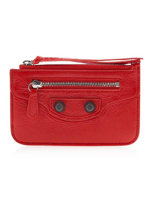Luxury Balenciaga  Le Cagole Lambskin Card Wallet Red