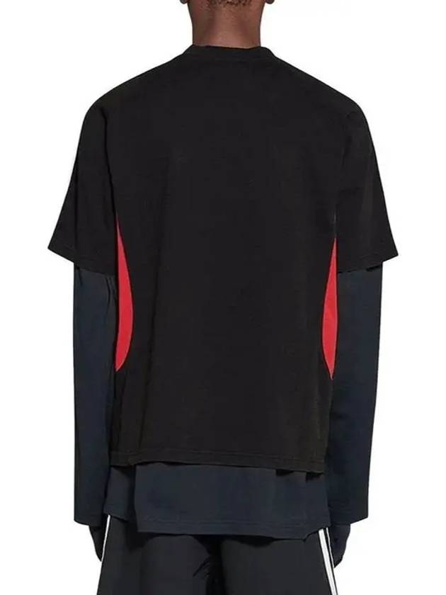 Luxury Balenciaga  Logo Print Medium Fit Short Sleeve T-Shirt Black