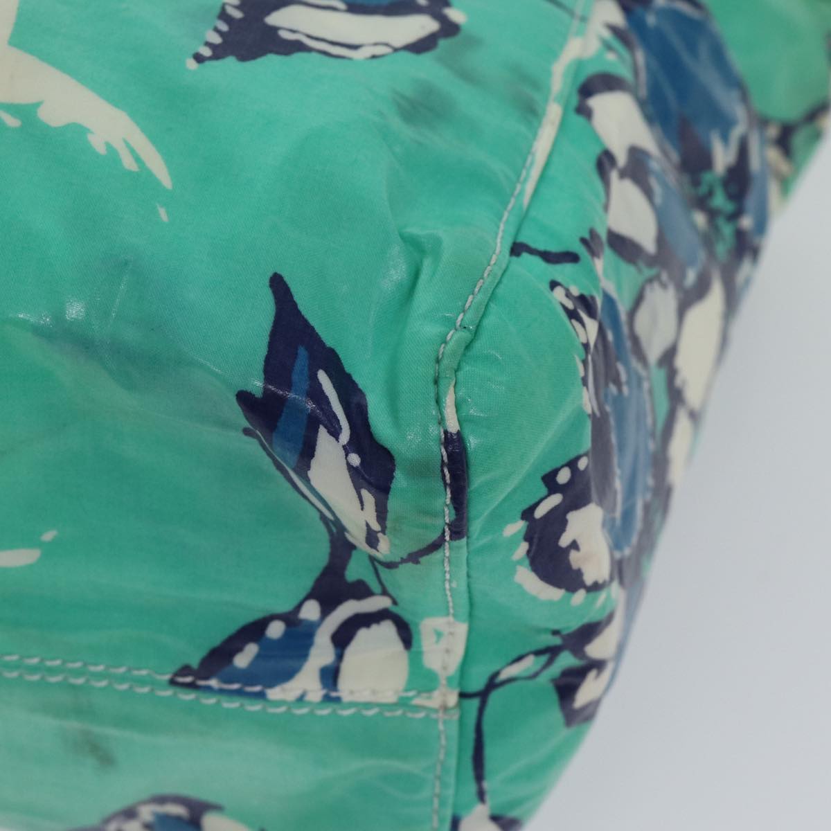 CHANEL Tote Bag Vinyl coating Green CC Auth 71032