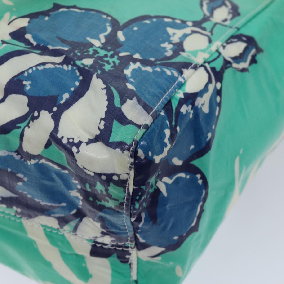 CHANEL Tote Bag Vinyl coating Green CC Auth 71032