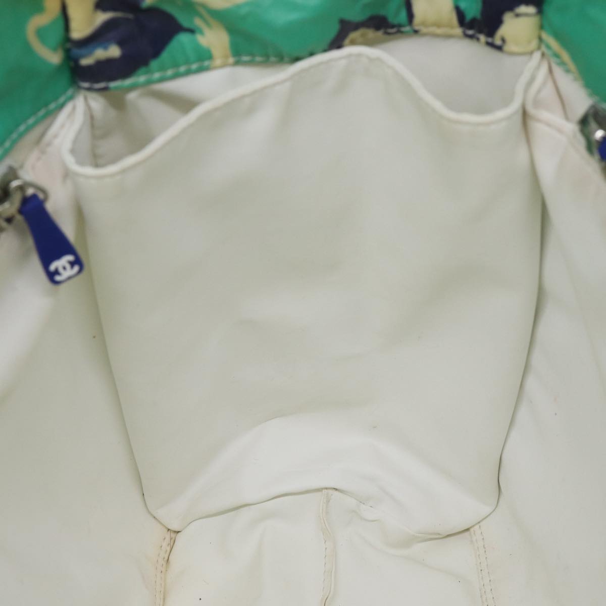 CHANEL Tote Bag Vinyl coating Green CC Auth 71032