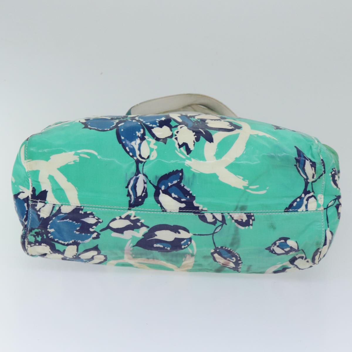 CHANEL Tote Bag Vinyl coating Green CC Auth 71032