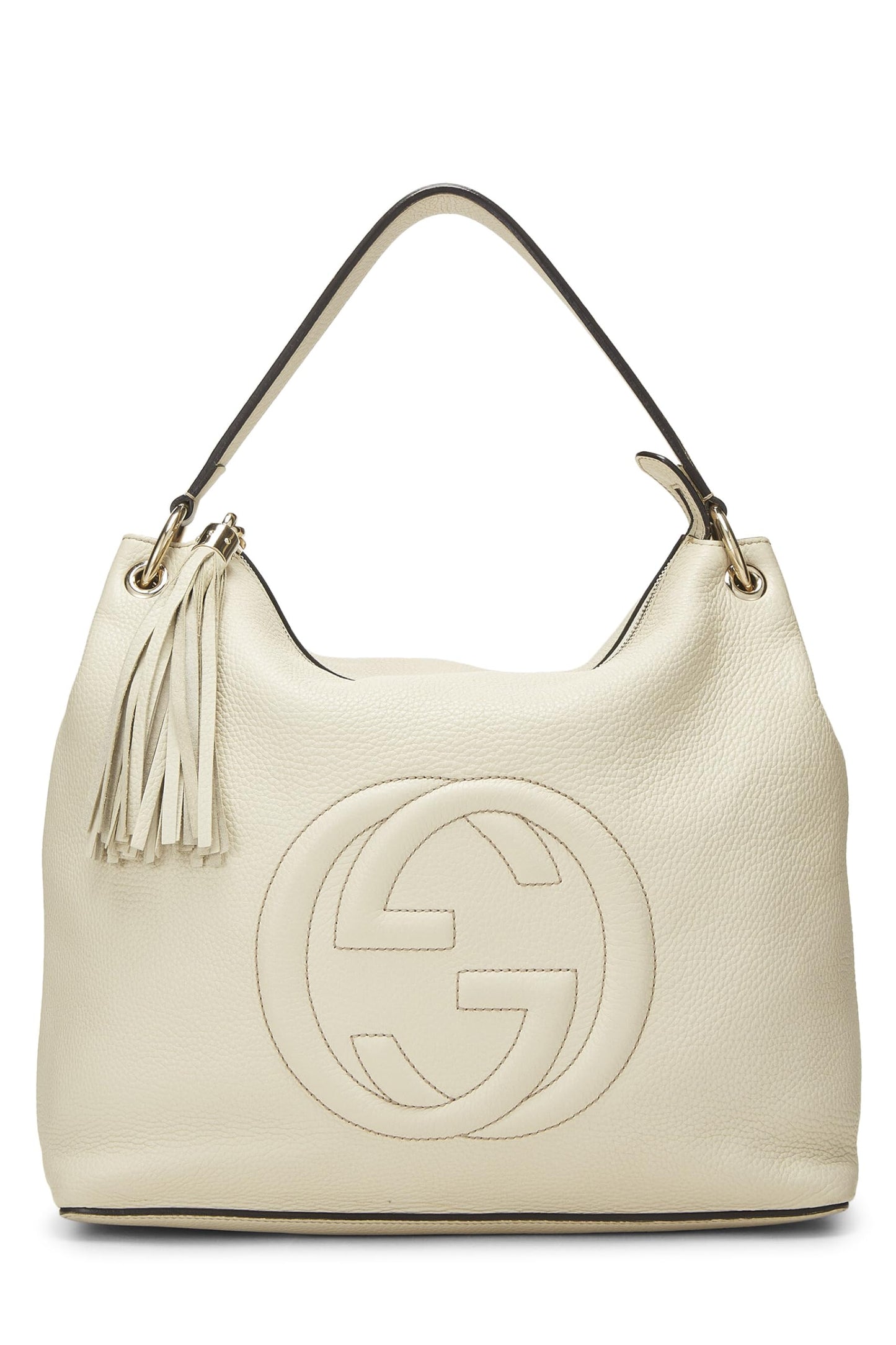 Gucci, White Leather Soho Convertible Hobo, White