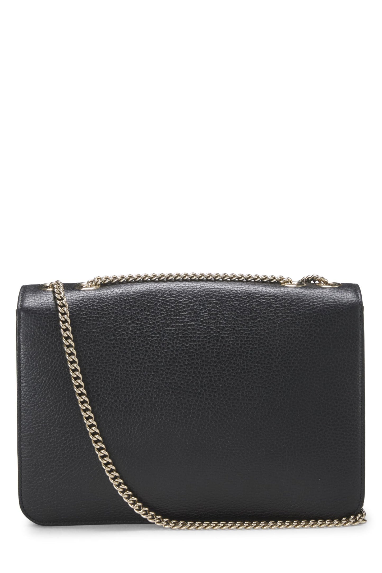 Gucci, Black Leather Interlocking Shoulder Bag Large, Black