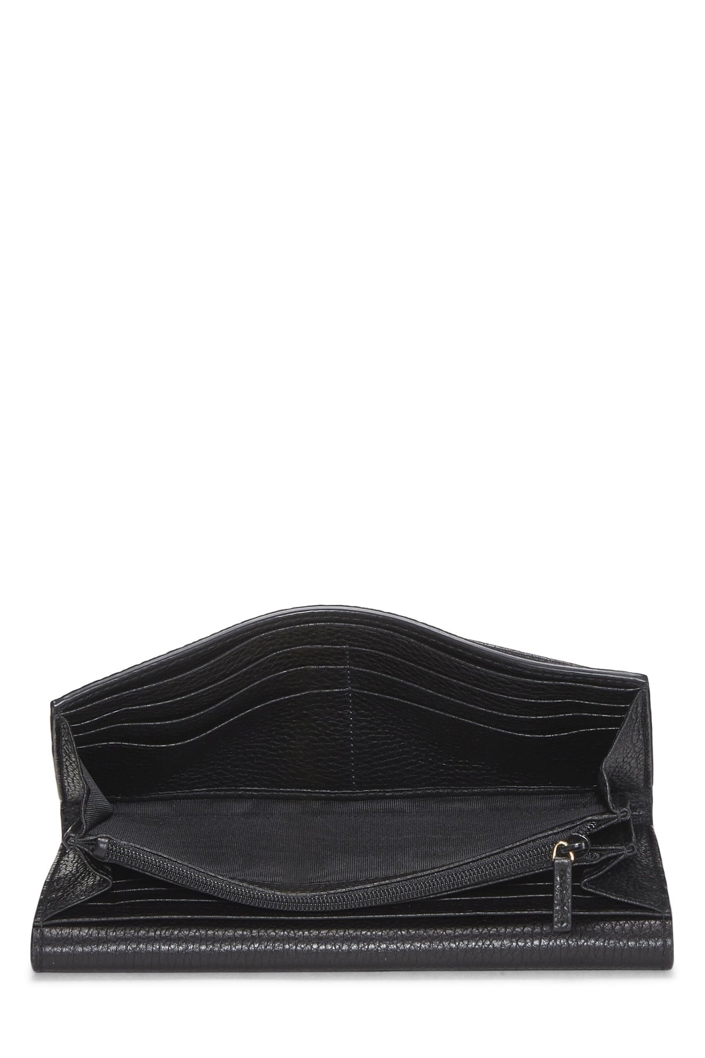 Gucci, Black GG Marmont Leather Long Wallet, Black