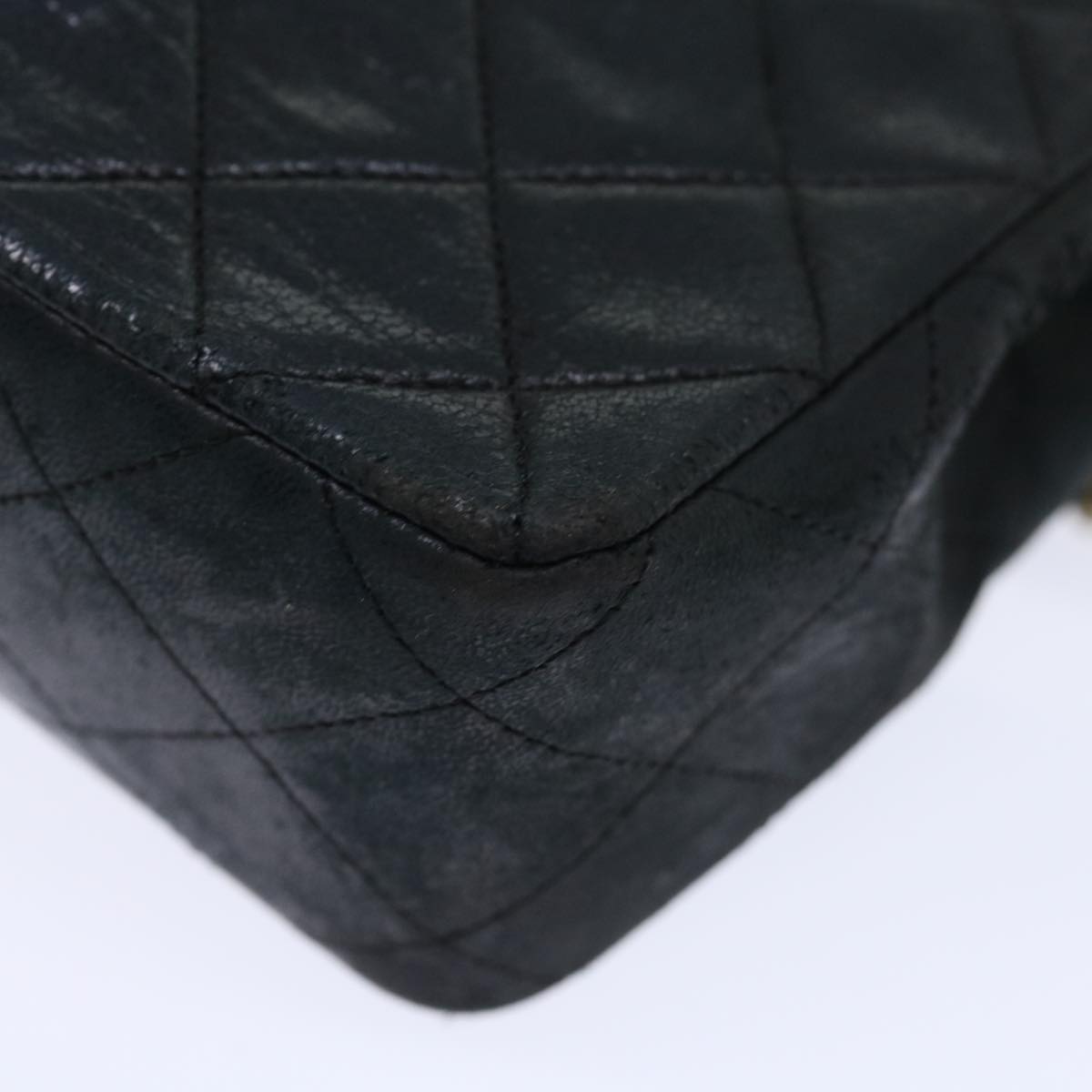 Top Quality Chanel Matelasse Chain Shoulder Bag Lamb Skin Black CC Auth 71178A