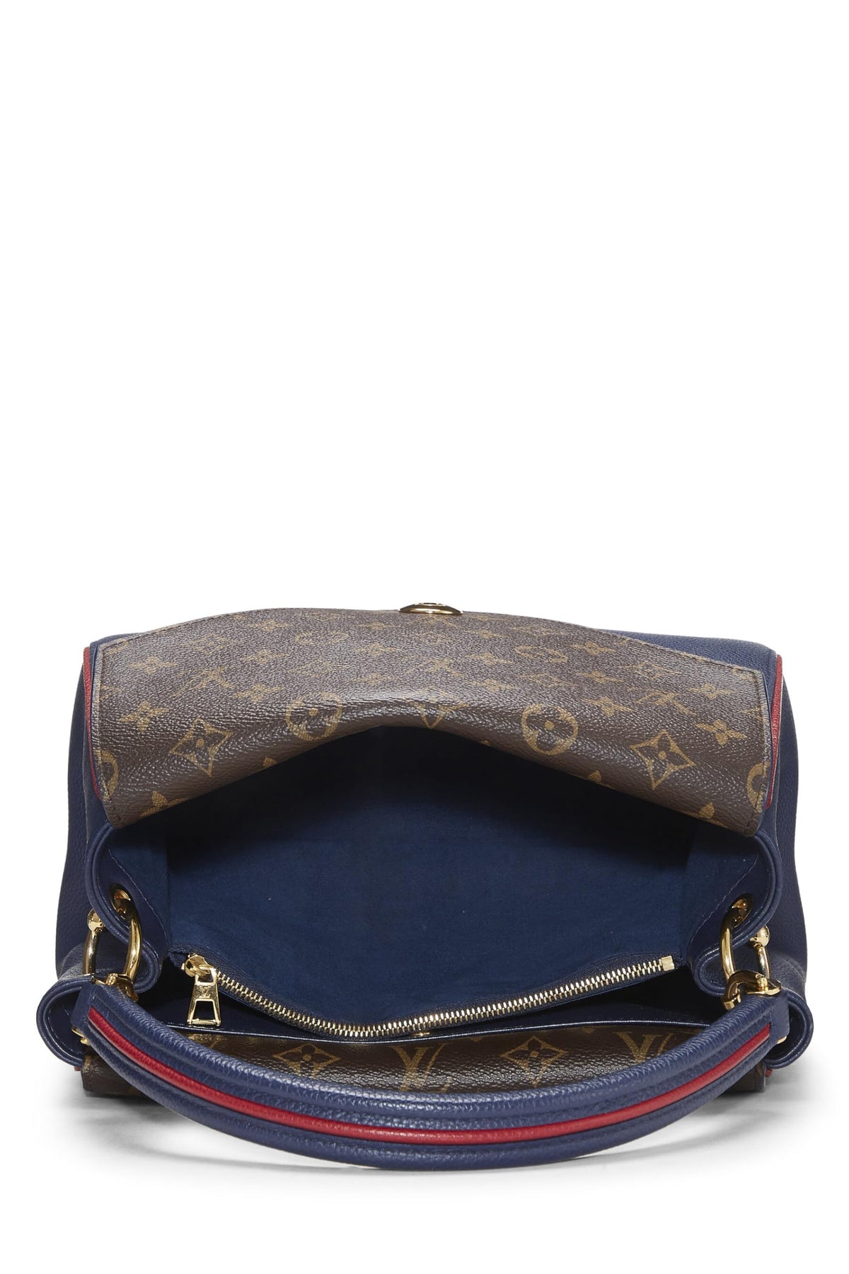 Louis Vuitton,  Navy Monogram Leather Double V Bag, Navy