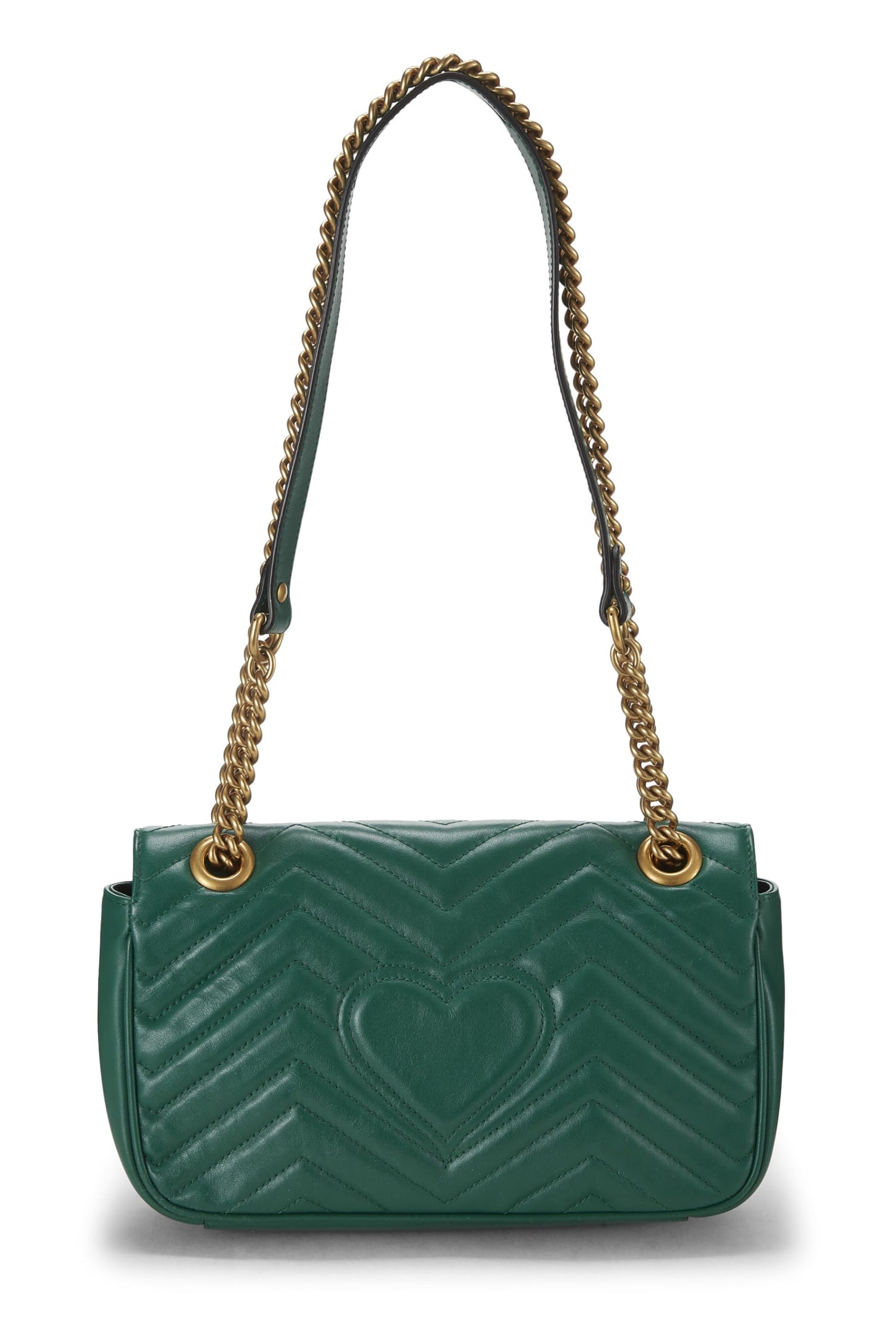 Gucci, Green Leather GG Marmont Shoulder Bag Small, Green