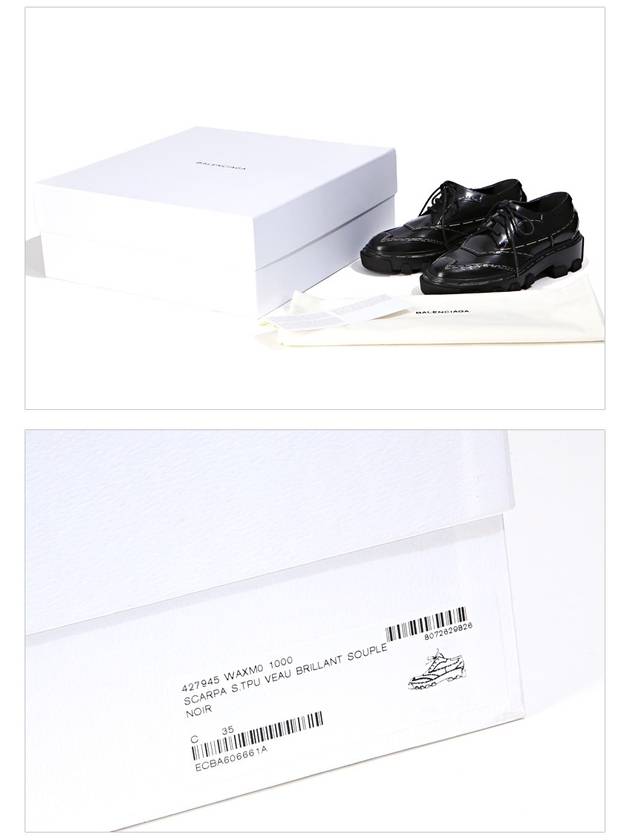Luxury Balenciaga  Topstitched Leather Derby Black