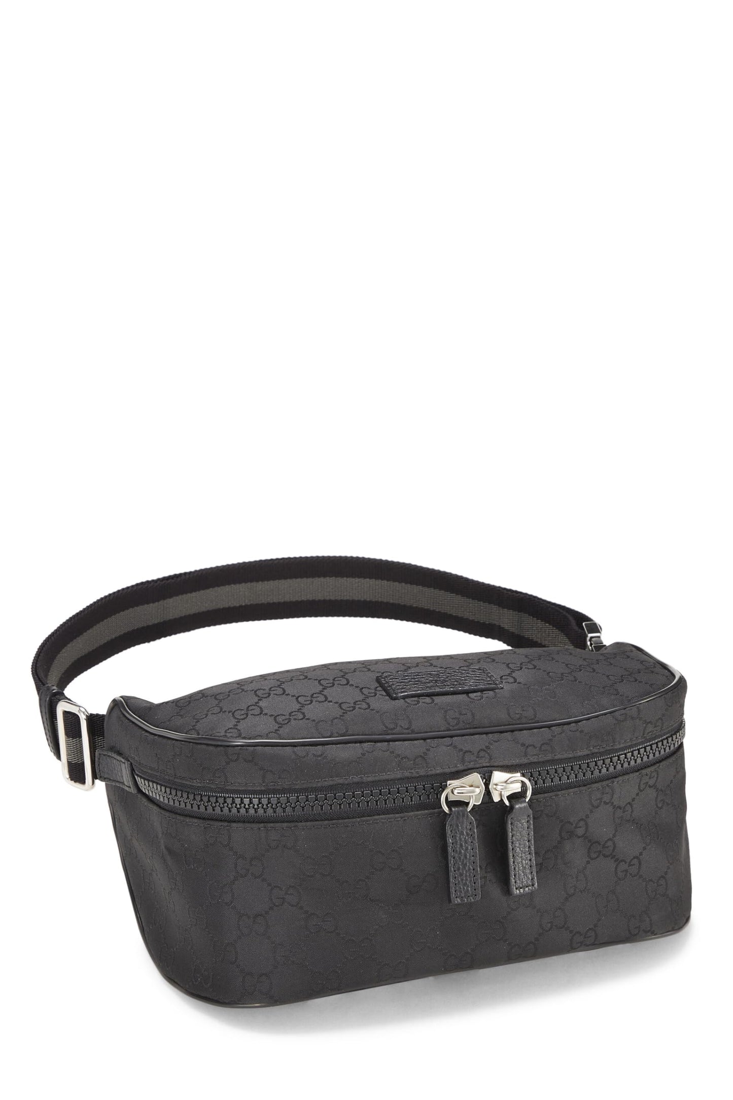 Gucci, Black Original GG Nylon Zip Waist Pouch, Black