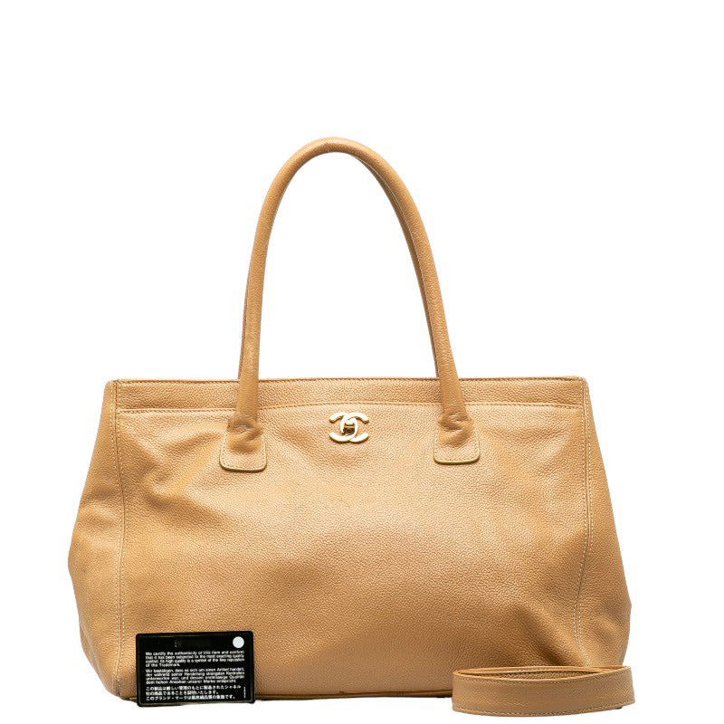Chanel Cocomark Executive Handbags Shoulder Bag 2WAY Beige Caviar
