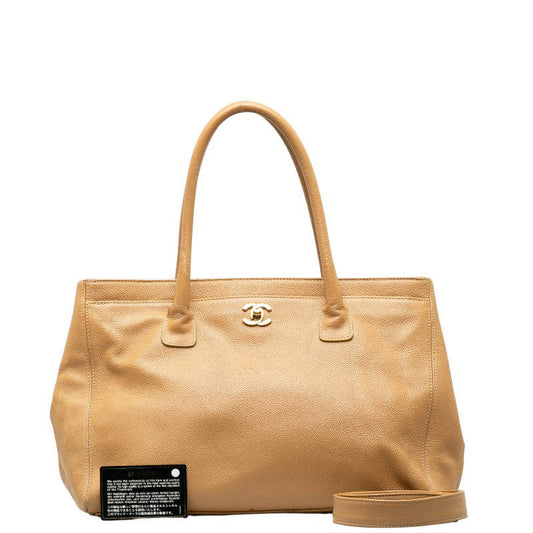 Chanel Cocomark Executive Handbags Shoulder Bag 2WAY Beige Caviar