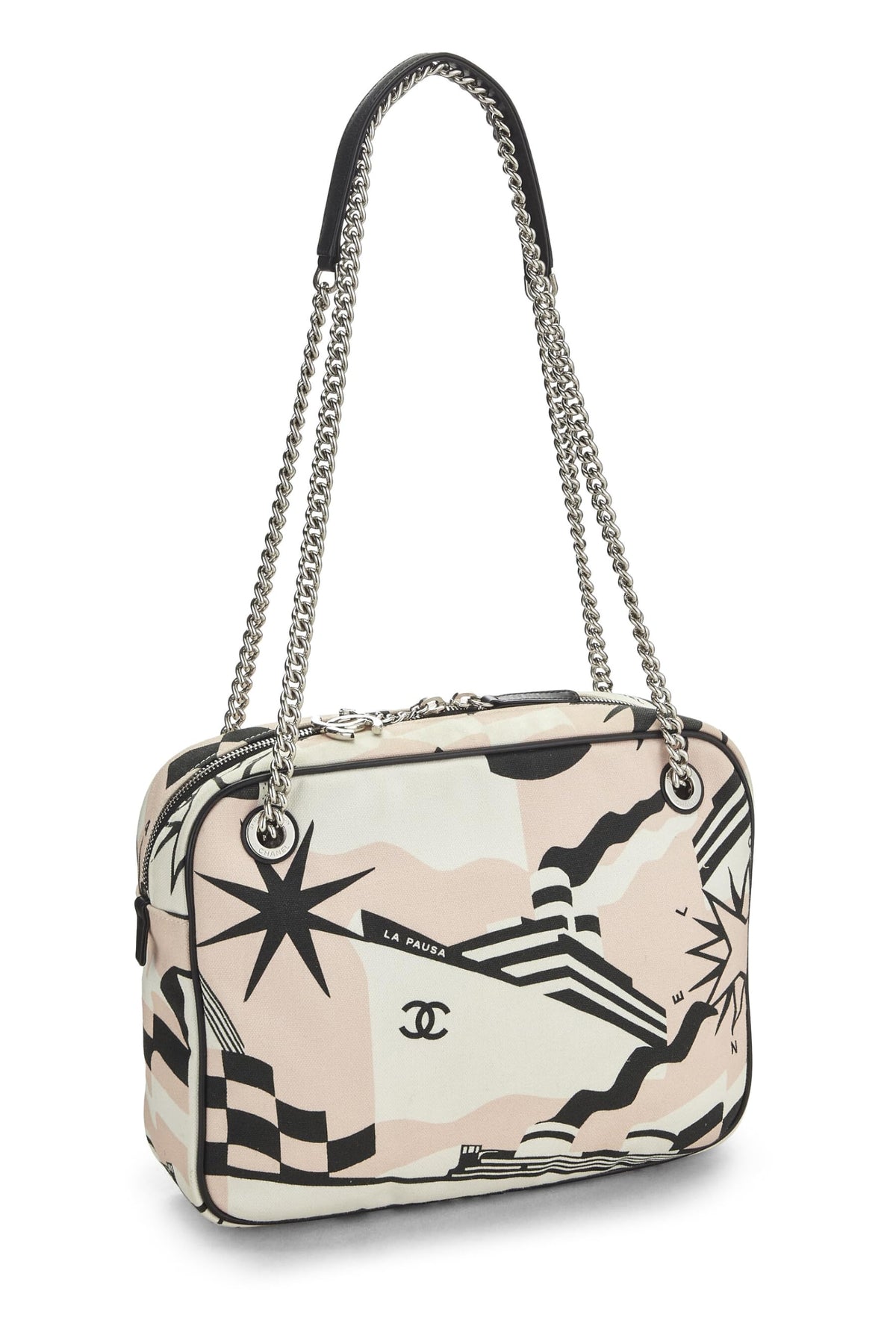 Chanel,  Pink Canvas La Pausa Camera Case Small, Pink