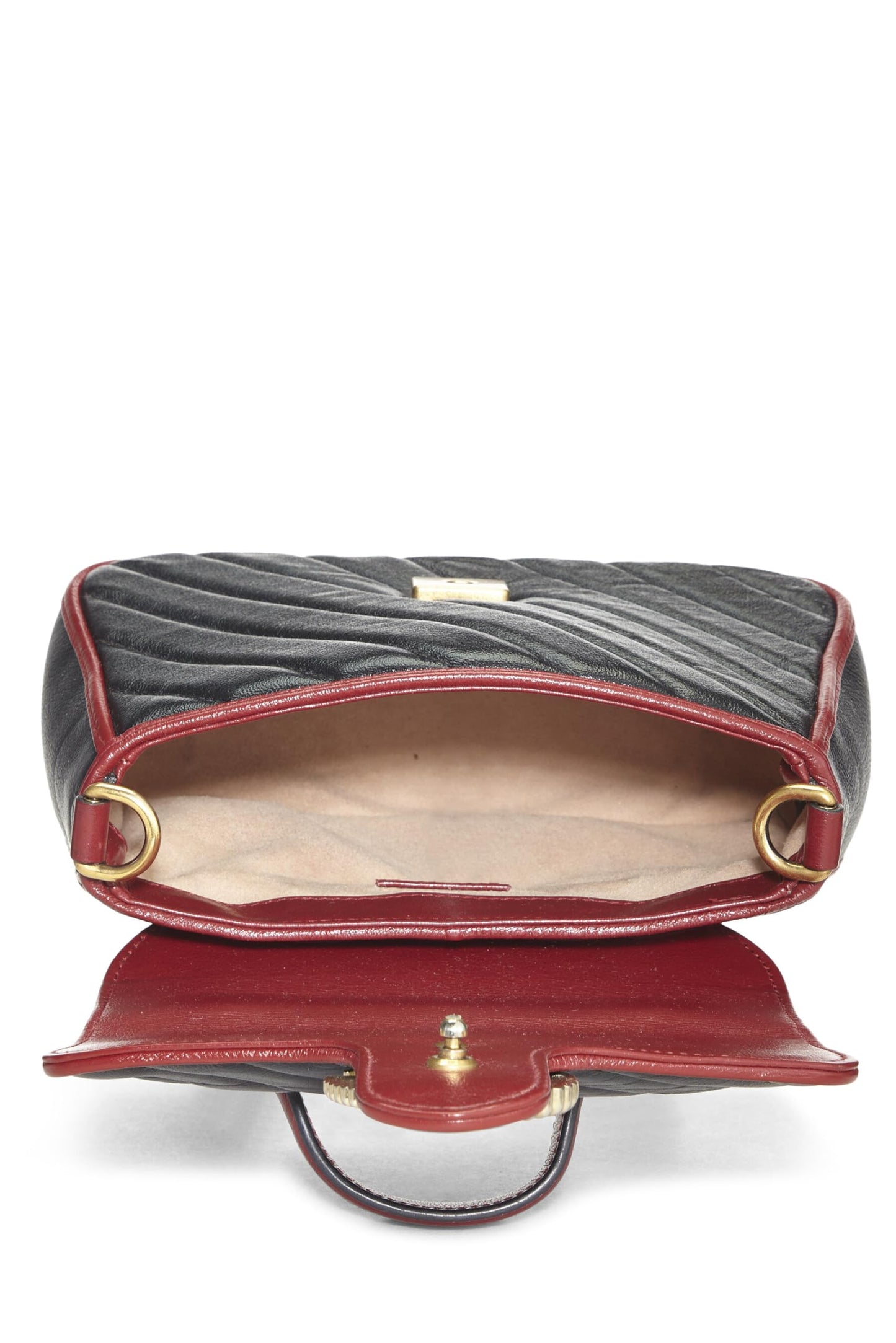 Gucci, Black Leather Torchon GG Marmont Top Handle Bag Mini, Multi